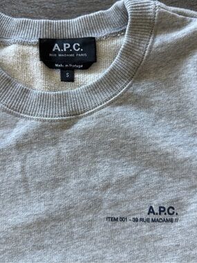 A.P.C. Light Gray Crewneck Sweatshirt